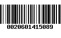 Código de Barras 0020601415089