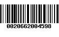 Código de Barras 0020662004598