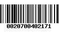 Código de Barras 0020700402171