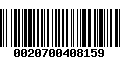 Código de Barras 0020700408159