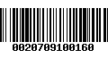 Código de Barras 0020709100160