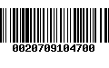 Código de Barras 0020709104700