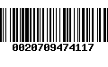 Código de Barras 0020709474117