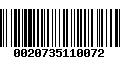 Código de Barras 0020735110072