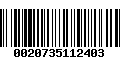 Código de Barras 0020735112403