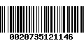 Código de Barras 0020735121146