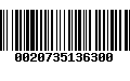 Código de Barras 0020735136300