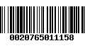 Código de Barras 0020765011158