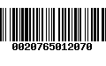 Código de Barras 0020765012070