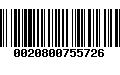 Código de Barras 0020800755726