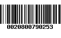 Código de Barras 0020800790253