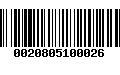 Código de Barras 0020805100026