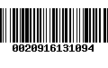 Código de Barras 0020916131094