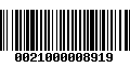 Código de Barras 0021000008919