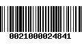 Código de Barras 0021000024841