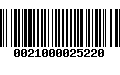 Código de Barras 0021000025220