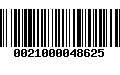 Código de Barras 0021000048625