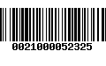 Código de Barras 0021000052325