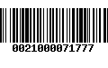 Código de Barras 0021000071777