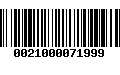 Código de Barras 0021000071999