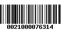 Código de Barras 0021000076314