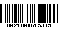 Código de Barras 0021000615315