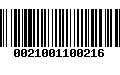 Código de Barras 0021001100216