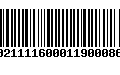 Código de Barras 00211116000119000861