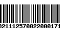 Código de Barras 00211125700220001716