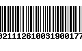 Código de Barras 00211126100319001778