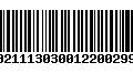 Código de Barras 00211130300122002990