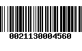 Código de Barras 0021130004560