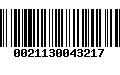 Código de Barras 0021130043217