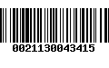 Código de Barras 0021130043415