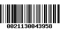 Código de Barras 0021130043958