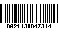 Código de Barras 0021130047314