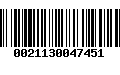 Código de Barras 0021130047451