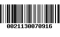 Código de Barras 0021130070916