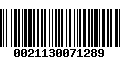 Código de Barras 0021130071289