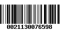 Código de Barras 0021130076598