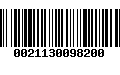 Código de Barras 0021130098200