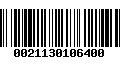 Código de Barras 0021130106400