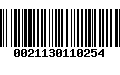 Código de Barras 0021130110254