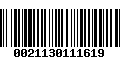 Código de Barras 0021130111619