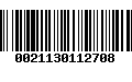 Código de Barras 0021130112708