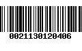 Código de Barras 0021130120406