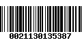 Código de Barras 0021130135387