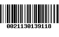 Código de Barras 0021130139118