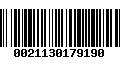 Código de Barras 0021130179190