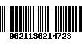 Código de Barras 0021130214723